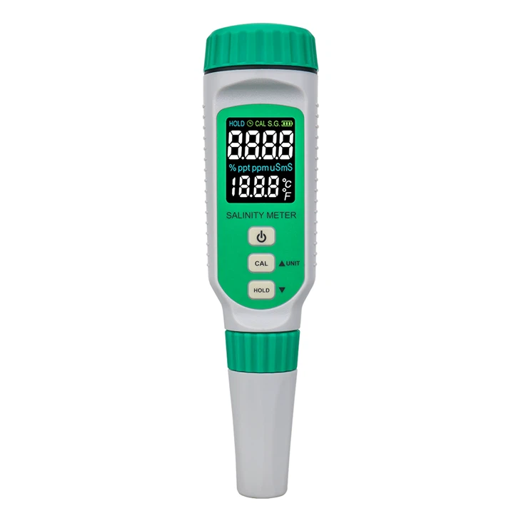 Mesurador digital de salinitat LCD a color recarregable